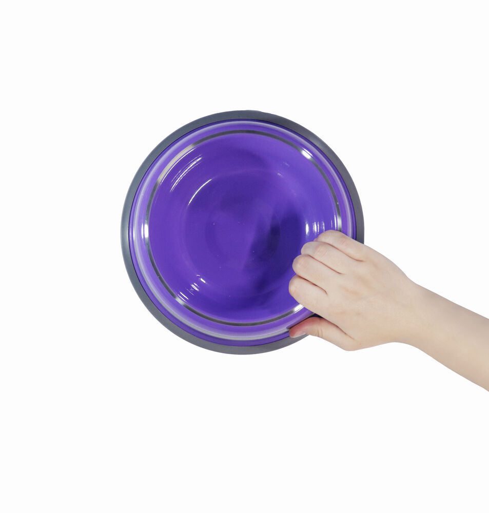 Kit 2 Comedouros Inox Prestige Roxo 850ml - Durável e Antiderrapante