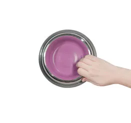 Kit 2 Comedouros Inox Premium Rosa 450ml - Antiderrapante, Durável e Fácil de Limpar