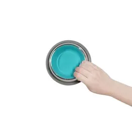 Kit 2 Comedouros Inox Premium Azul 210ml com Base de Silicone Cães e Gatos