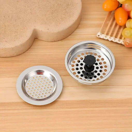 Kit 2 Ralos de Pia em Inox com Válvula Estilo Americano