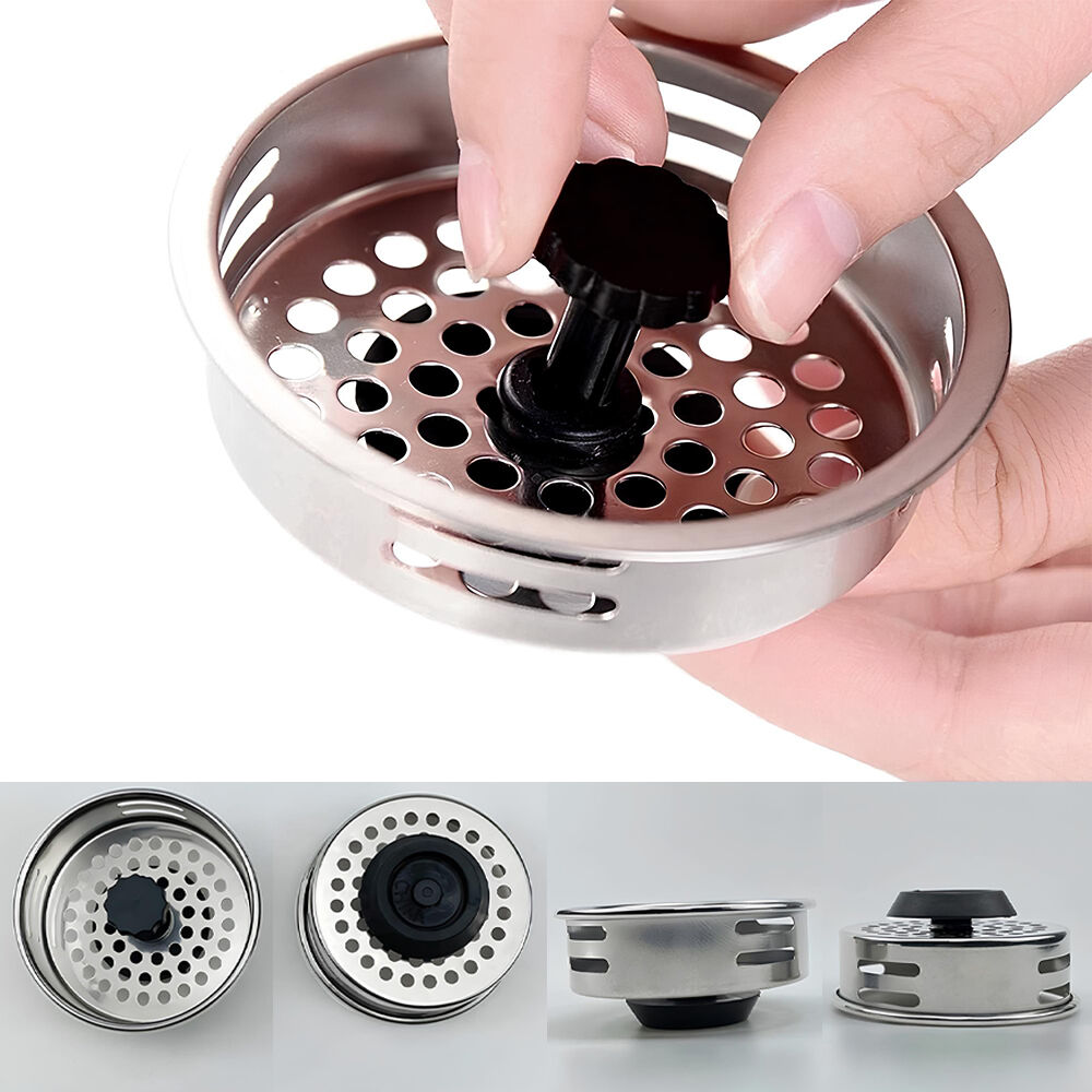 Kit 2 Ralos de Pia em Inox com Válvula Estilo Americano