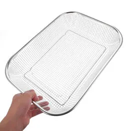 Cesto Telado Multiuso em Inox 27x37cm Fruteira de Mesa