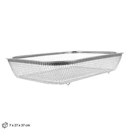 Cesto Telado Multiuso em Inox 27x37cm Fruteira de Mesa