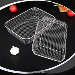 Cesto Telado Multiuso em Inox 27x37cm Fruteira de Mesa