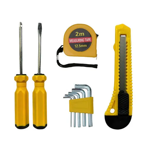 Kit de Ferramentas 9 Peças com Estilete Trena Chaves