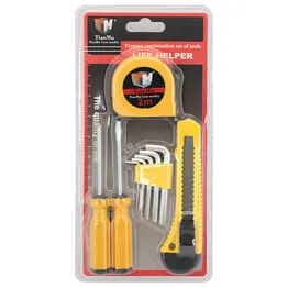Kit de Ferramentas 9 Peças com Estilete Trena Chaves