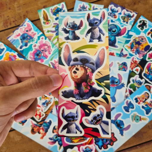 Conjunto 15 Cartelas de Adesivos Stitch