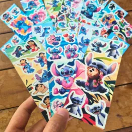 Conjunto 15 Cartelas de Adesivos Stitch