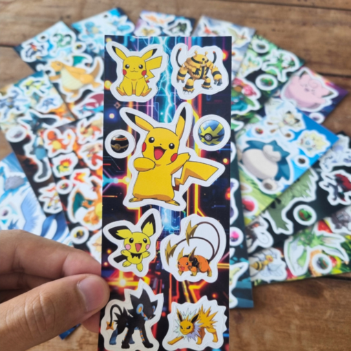 Conjunto 15 Cartelas de Adesivos Pokémon