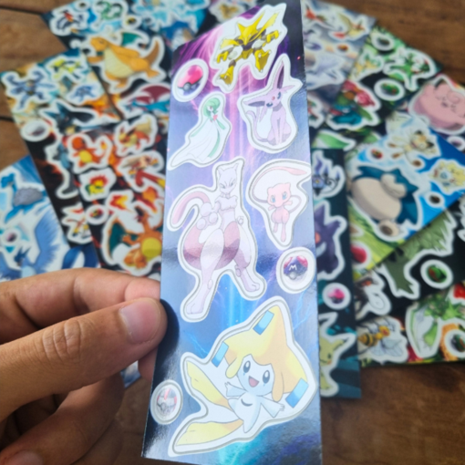 Conjunto 15 Cartelas de Adesivos Pokémon