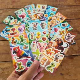 Conjunto 15 Cartelas de Adesivos Animais Diversos