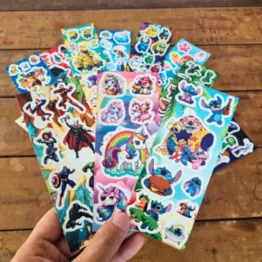 Conjunto 15 Cartelas de Adesivos Personagens Variados