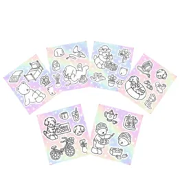 Conjunto com 12 Cartelas de Adesivos Bobbie Goods para Colorir