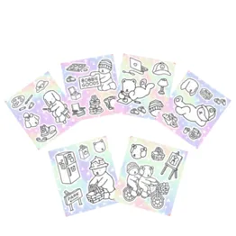Conjunto com 12 Cartelas de Adesivos Bobbie Goods para Colorir