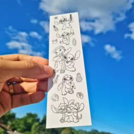 Marca-página Stitch com Verso para Colorir