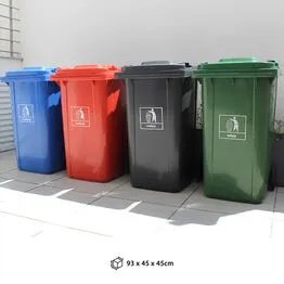 Lixeira Coletora Plástica 240 Litros com Rodas - Vermelha