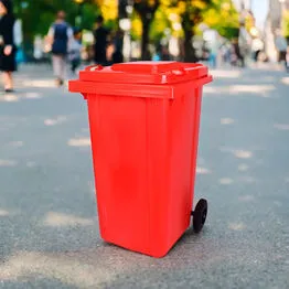 Lixeira Coletora Plástica 240 Litros com Rodas - Vermelha