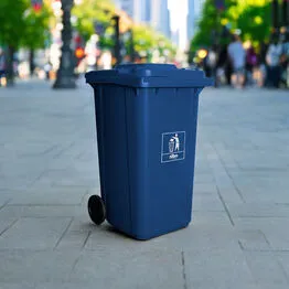 Lixeira Coletora Plástica 240 Litros com Rodas - Azul