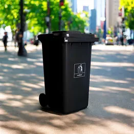 Lixeira Coletora Plástica 240 Litros com Rodas - Preto