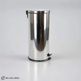 Lixeira 30L em Inox Redonda com Pedal e Cesto Removível