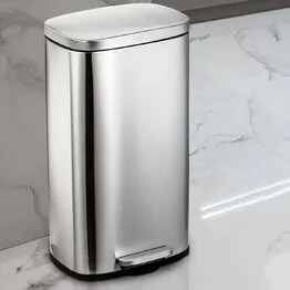 Lixeira 20L Retangular em Inox com Pedal e Cesto Removível