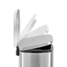 Lixeira 20L Retangular em Inox com Pedal e Cesto Removível