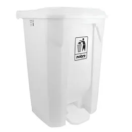 Lixeira em Plástico Resistente 100 Litros com Pedal - Branca