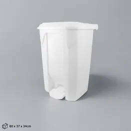 Lixeira em Plástico Resistente 100 Litros com Pedal - Branca