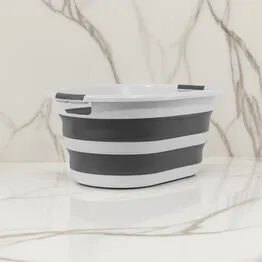 Cesto para Roupas 37L Retrátil Compacto Multiuso
