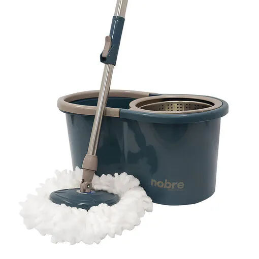 Kit Mop Rotatório Balde 13L com Cesto Inox e 2 Refis