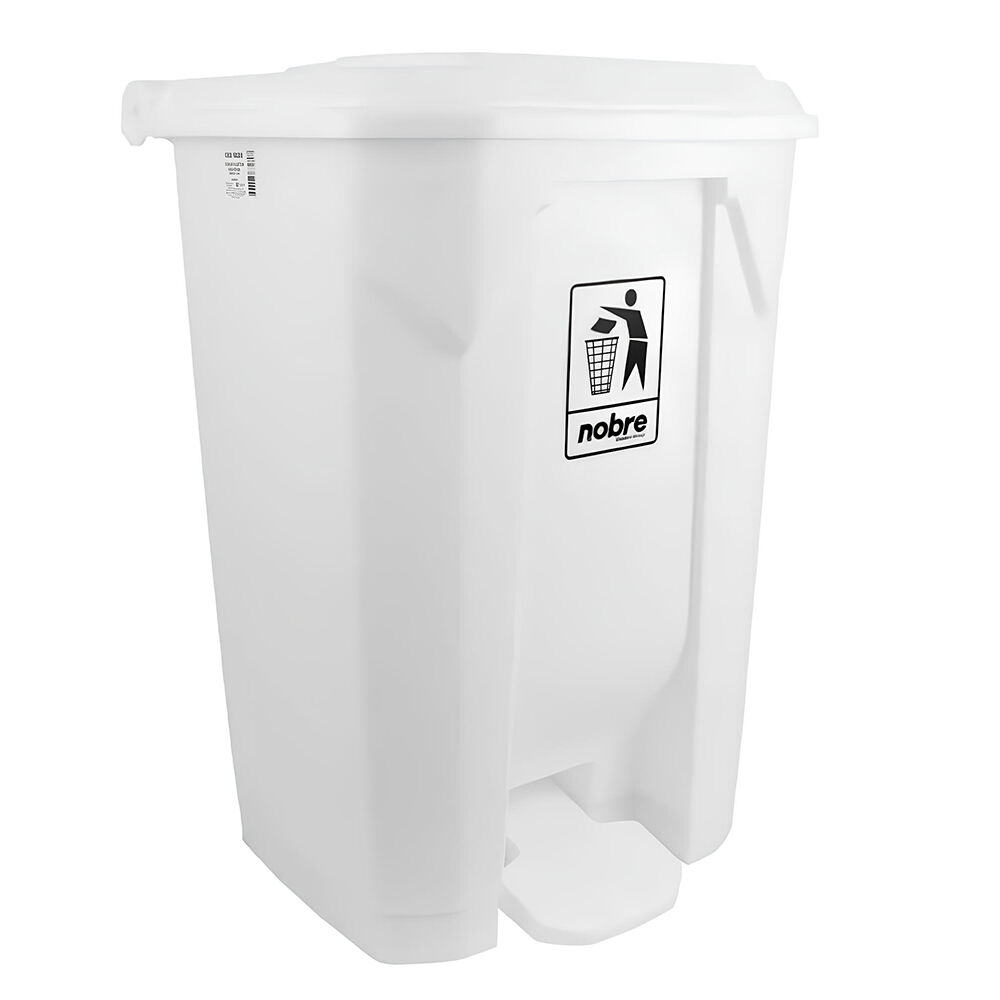 Lixeira 80 Litros em Plástico Reforçado com Pedal - Branca