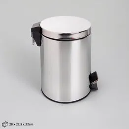 Lixeira Redonda de Chão em Inox 5 Litros com Pedal