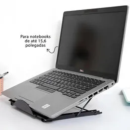 Suporte Ergonômico para Notebook Ajustável 6 Níveis - Preto