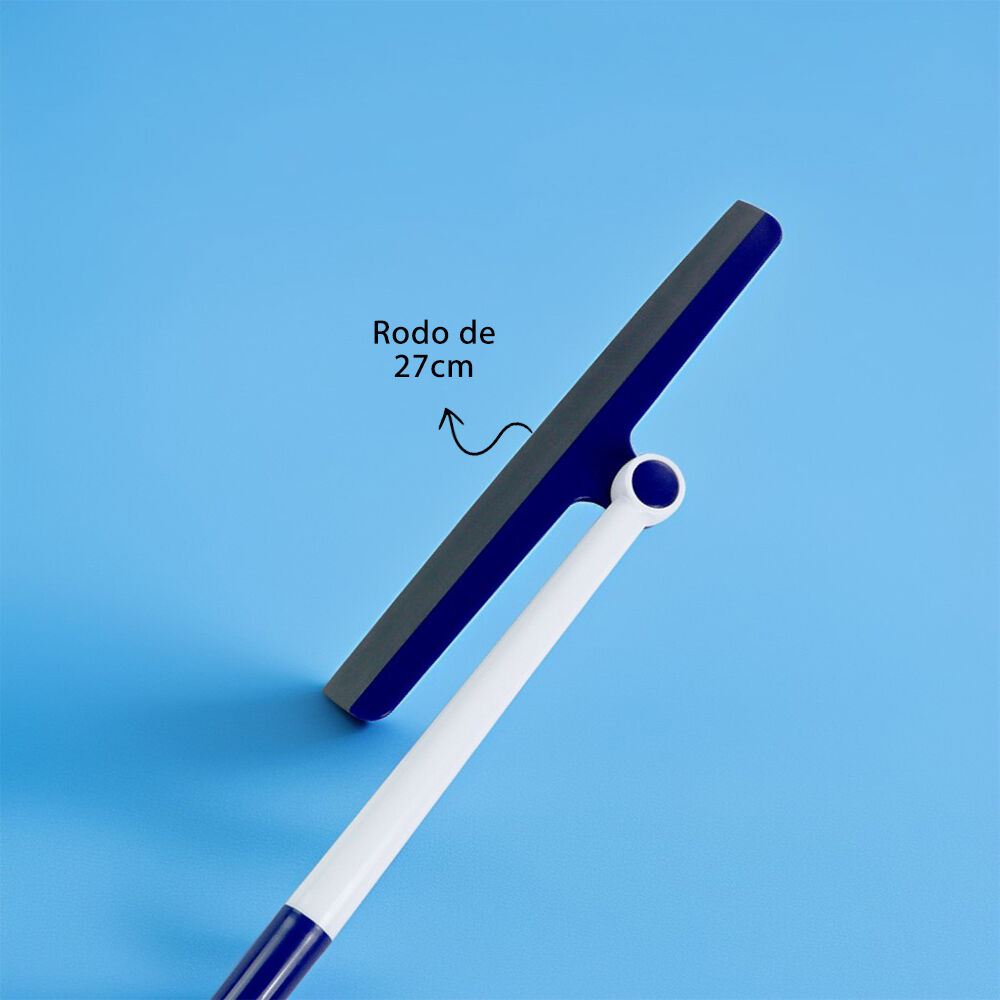 Rodo para Limpar Vidros com Cabo e Borracha de 27cm