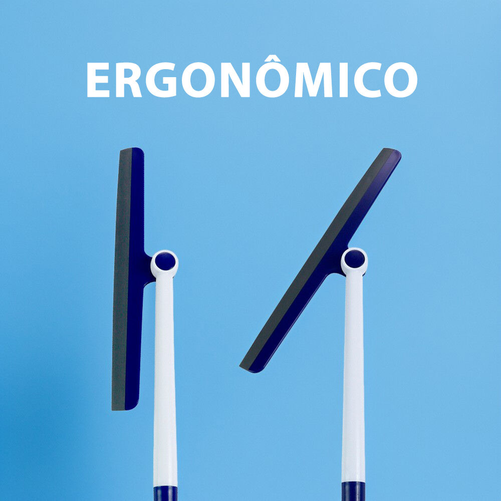 Rodo para Limpar Vidros com Cabo e Borracha de 27cm