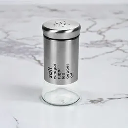 Saleiro/pimenteiro em Vidro e Metal 100ml Temperos Multiuso