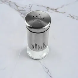 Saleiro/pimenteiro em Vidro e Metal 100ml Temperos Multiuso