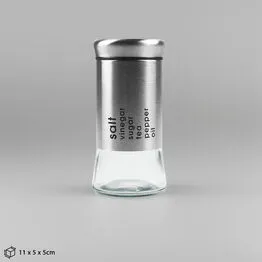 Saleiro/pimenteiro em Vidro e Metal 100ml Temperos Multiuso