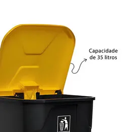 Lixeira Plástica Reforçada com Pedal 35 Litros Lixo Hospitalar