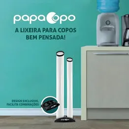 Lixeira Papacopos Dupla Coletora para Copos Descartáveis
