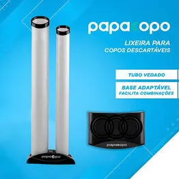 Lixeira Papacopos Dupla Coletora para Copos Descartáveis