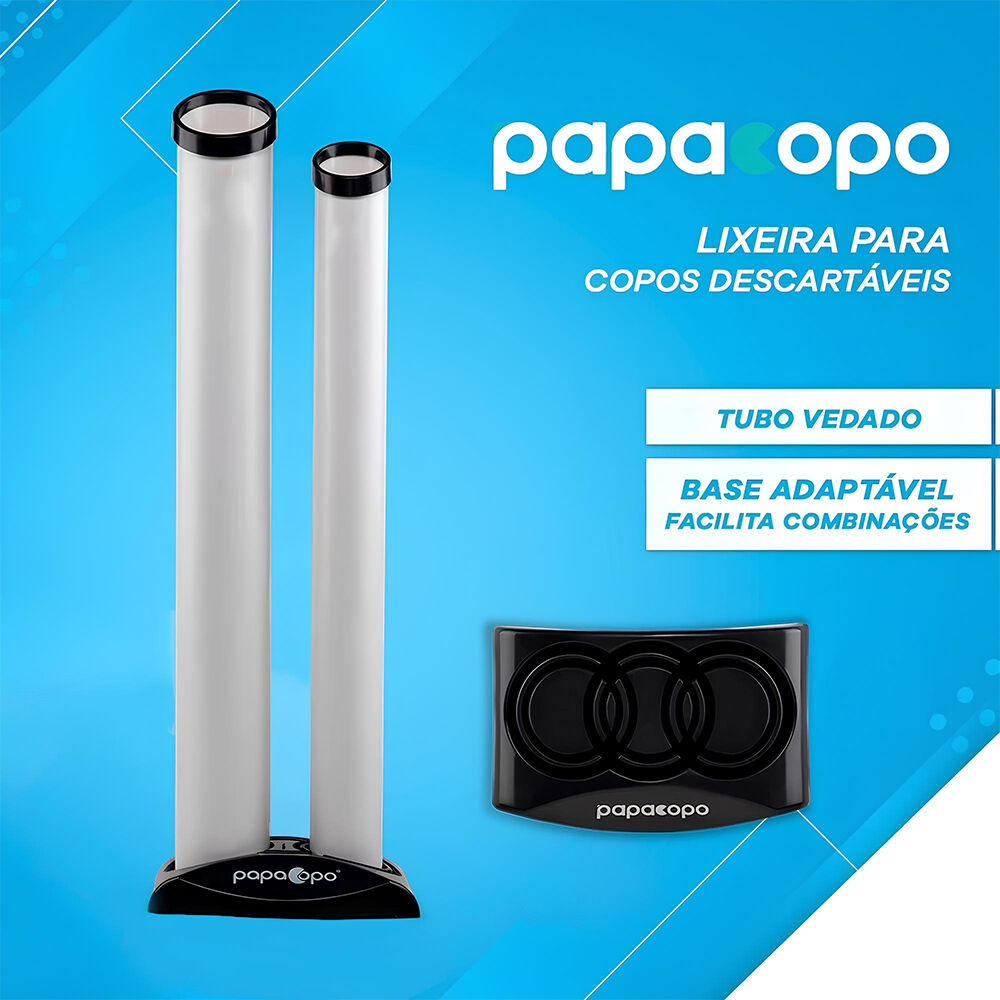 Lixeira Papacopos Dupla Coletora para Copos Descartáveis