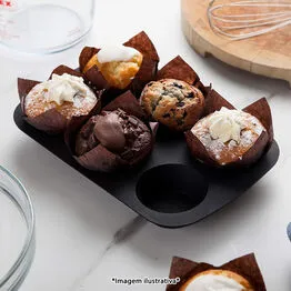 Forma de Silicone para 6 Cupcakes Retangular 24x16cm