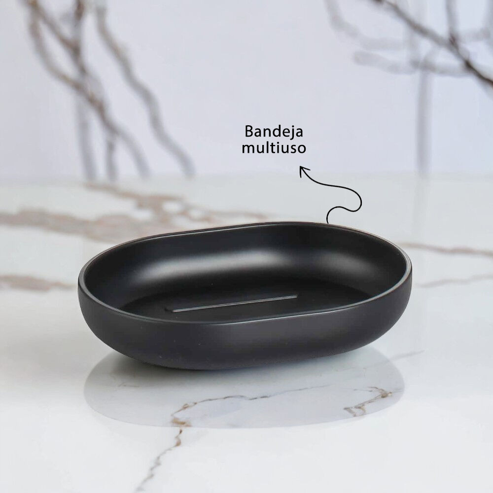 Kit Banheiro Dispenser Sabonete Porta Escovas Bandeja Escova Sanitária