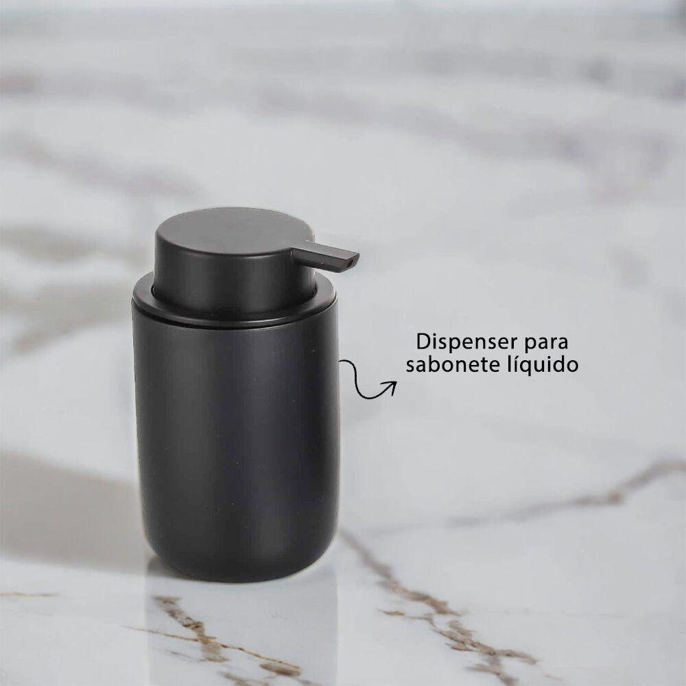 Kit Banheiro Dispenser Sabonete Porta Escovas Bandeja Escova Sanitária