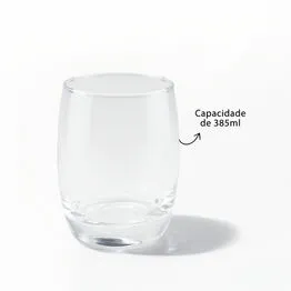 Conjunto com 6 Copos de Vidro 385ml para Servir