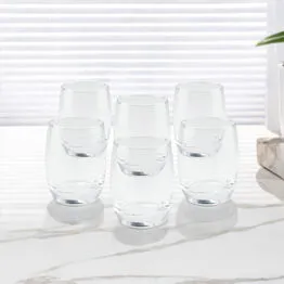 Conjunto com 6 Copos de Vidro 385ml para Servir