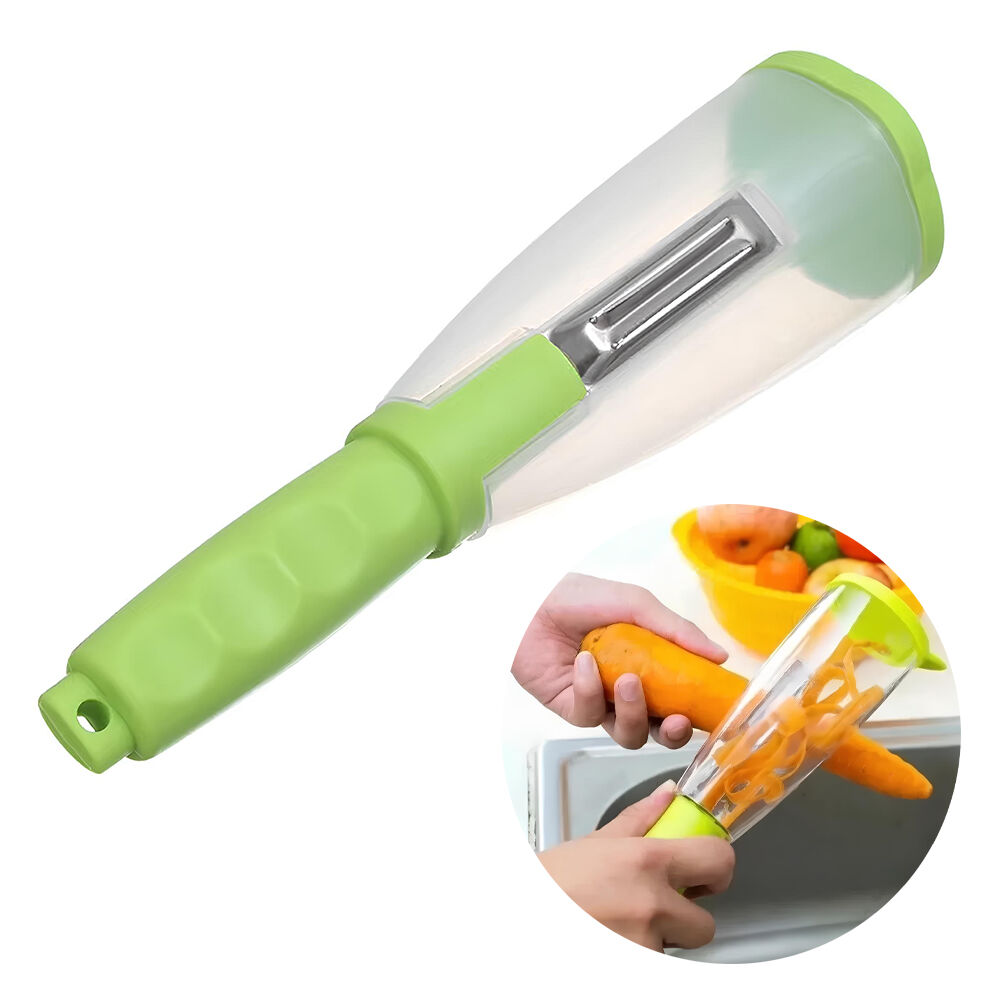 Descascador Cortador de Legumes Frutas com Reservatório Inox Cozinha