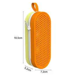 Estojo de Silicone Escolar Lápis e Canetas Grande Criativo com Zíper Laranja