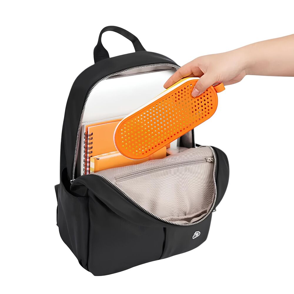 Estojo de Silicone Escolar Lápis e Canetas Grande Criativo com Zíper Laranja